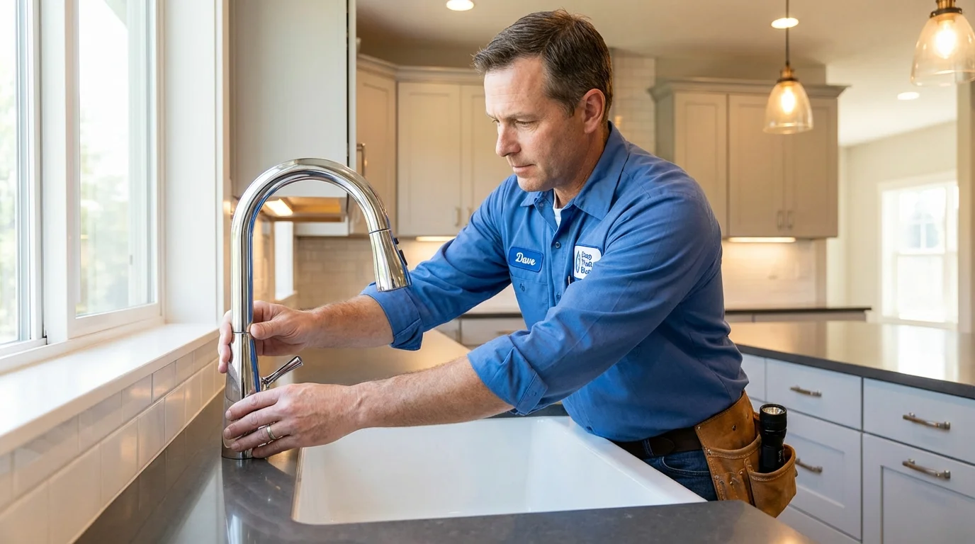Kitchen faucet installation by Johns Plumbing LLC in West Grove